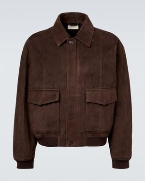 FRAME Retro Suede Blouson Jacket - Brown