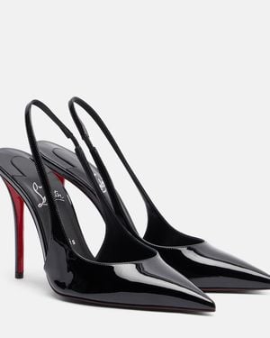 Christian Louboutin Miss Z Patent Leather Slingback Court Shoes - Black