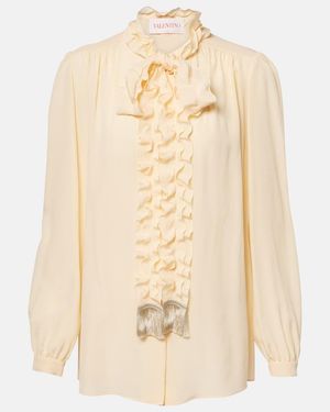 Valentino Crepe De Chine Shirt - Natural