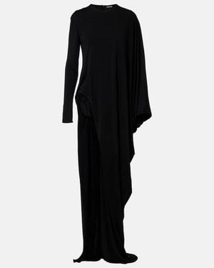 Tom Ford Asymmetric Crepe Jersey Maxi Dress - Black