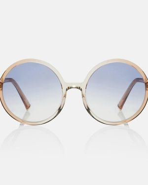 Miu Miu Logo Round Sunglasses - Blue