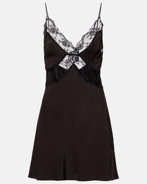 SIR. Vestido Lencero De Seda Con Encaje - Negro