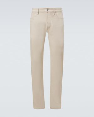 Loro Piana Pantalones Rectos De Algodon - Neutro