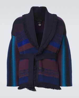 Giorgio Armani X Alanui Cardigan Aus Einem Kaschmirgemisch - Blau