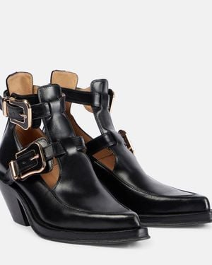 Gabriela Hearst Castro Leather Ankle Boots - Black