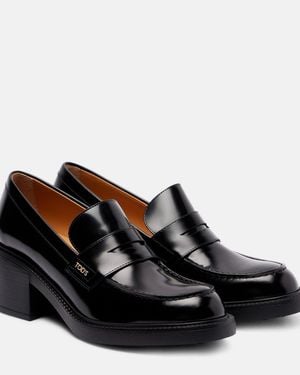 Tod's Leather Pump Loafers - Black