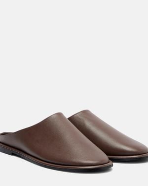A.Emery Spencer Leather Mules - Brown