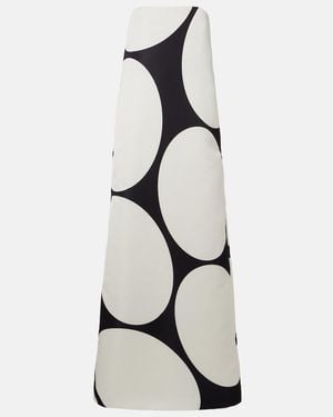 Dries Van Noten Polka Dots Satin Gown - White
