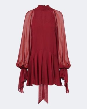 De La Vali Casimiro Ruffled Georgette Minidress - Red