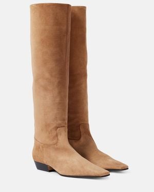 KHAITE Marfa Suede Knee-High Boots - Brown