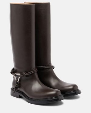 Bottega Veneta James Leather Knee-High Boots - Black