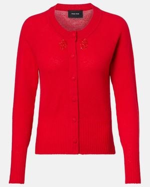 Simone Rocha Embellished Cashmere Cardigan - Red