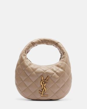 Saint Laurent Icarino Baby Quilted Leather Top-Handle Bag - Natural
