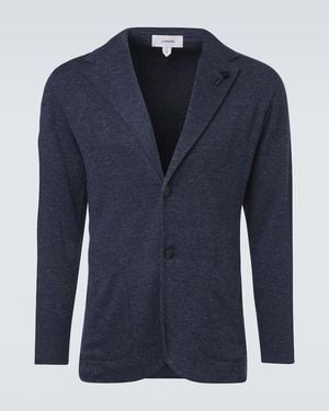 Lardini Blazer Aus Leinen Und Seide - Blau