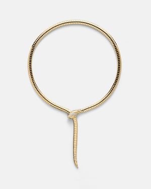 BVLGARI Collar Serpenti Tubogas De Oro De 18 Ct Con Diamantes Y Onice - Blanco