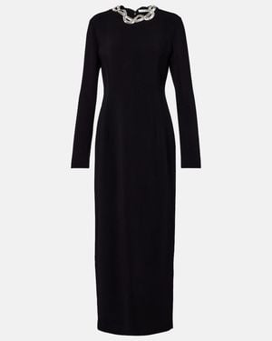 The Row Mitsuko Embellished Cady Maxi Dress - Black