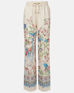 Etro Floral Wide-Leg Trousers - White