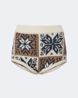 Magda Butrym Shorts De Jacquard De Lana Y Cachemir - Blanco