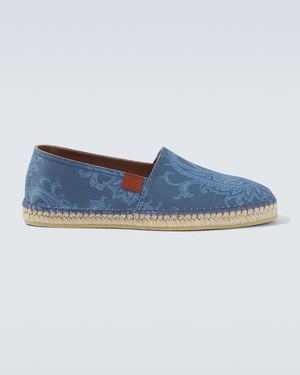Etro Paisley Gabardine Espadrilles - Blue