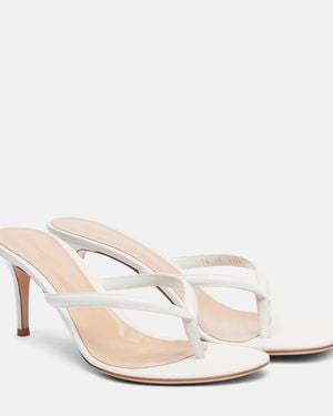 Gianvito Rossi Calypso 70 Leather Thong Sandals - White