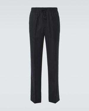Brioni Asolo Wool Twill Straight Trousers - Blue