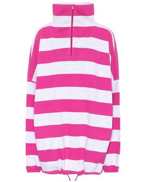 Balenciaga Striped Cotton-blend Sweatshirt - Pink