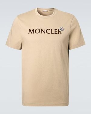 Moncler T-Shirts En Jersey De Coton - Neutre