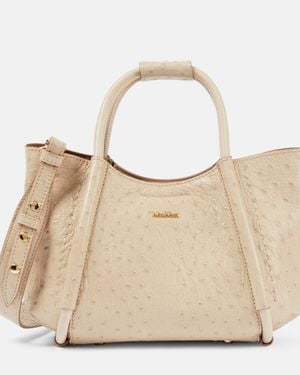 Max Mara Marine Medium Leather Tote Bag - Natural