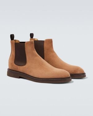 Brunello Cucinelli Suede Chelsea Boots - Brown