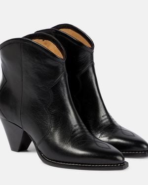 Isabel Marant Darizo Leather Ankle Boots - Black