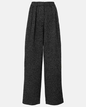 Proenza Schouler Label Eleanor Tweed Wide-Leg Trousers - Black