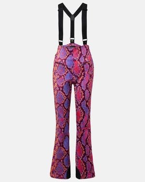 Goldbergh Elena Snake-Effect Ski Salopettes - Red