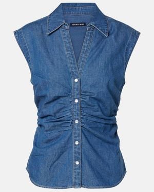 Veronica Beard Sera Denim Top - Blue