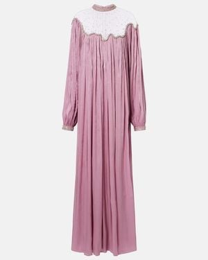 Costarellos Vestido De Fiesta Elline Plisado Adornado - Morado