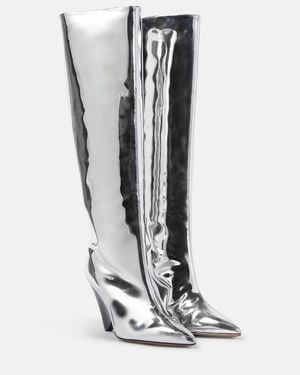Isabel Marant Lakita Mirrored Knee-High Boots - Gray