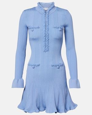 Self-Portrait Ruffled Minidress - Blue