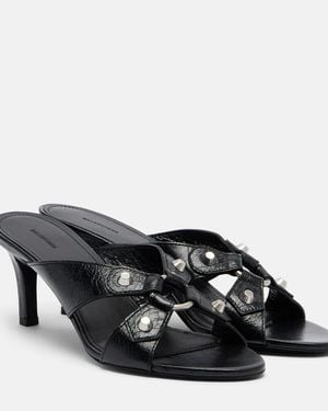 Balenciaga Pantoletten Cagole Aus Leder - Schwarz
