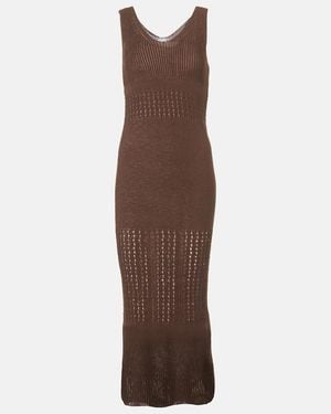 Max Mara Valois Knitted Cotton-Blend Maxi Dress - Brown