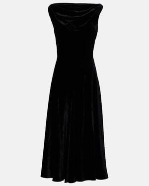 Altuzarra Drina Satin Midi Dress - Black