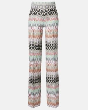 Missoni Zigzag Lame Straight Pants - White