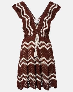 Anna Kosturova Melissa Crochet Cotton Minidress - Red