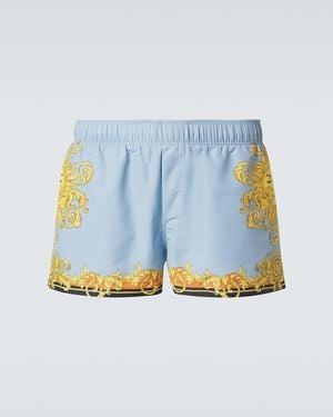 Versace Printed Swim Trunks - Blue