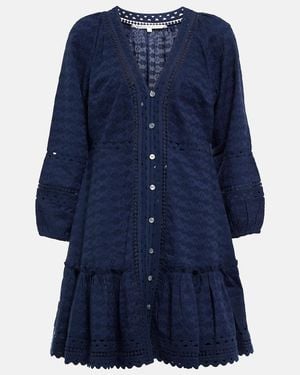 Veronica Beard Daeja Cotton Minidress - Blue