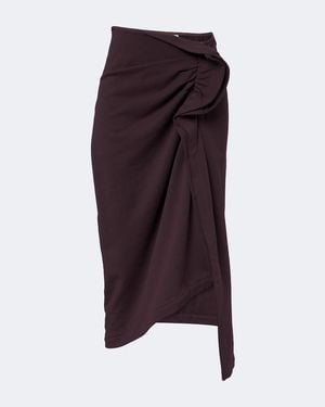 Dries Van Noten Ruffled Cotton Jersey Midi Skirt - Purple