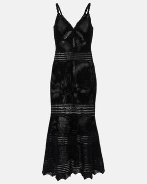 Self-Portrait Crochet Midi Dress - Black