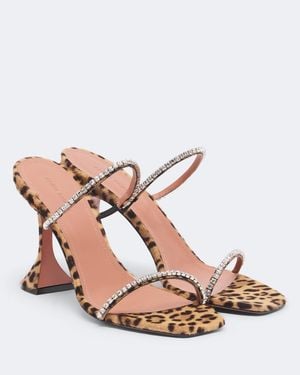 AMINA MUADDI Mules Gilda En Cuir Facon Poulain - Rose