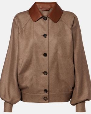 Loro Piana Kiefer Cashmere And Silk Bomber Jacket - Brown
