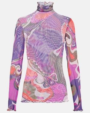 PUCCI Orchidee Tulle Top - Purple
