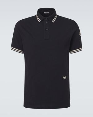 Moncler Cotton Pique Polo Shirt - Black