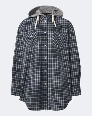 Miu Miu Hemdjacke Aus Baumwollflanell - Blau